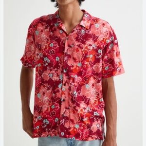 RAGA MAN Tropical Floral Button Up Shirt